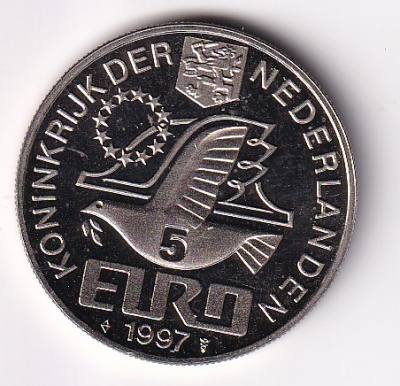 HEXP0118 MONEDA PAISES BAJOS 5 EUROS 1997 CUPRONIQUEL