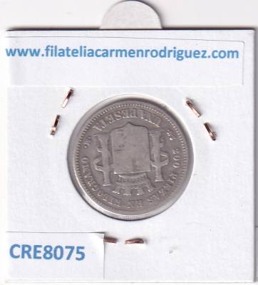 CRE8075 MONEDA ESPAÑA GOBIERNO PROVISIONAL 1 PESETA 1869 PLATA