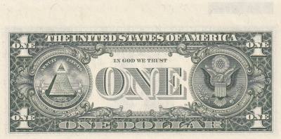 CRBX2638 BILLETE EEUU 1 DÓLAR SERIE B 1981 CON SOLAPA RARO S/C