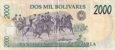 CRBX2385 BILLETE VENEZUELA 2000 BOLIVARES 1998 MBC