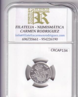 CRCAP134 MONEDA ESPAÑA ISABEL II 2 REALES 1853 BARCELONA PLATA