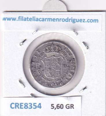 CRE8354 MONEDA ESPAÑA ISABEL II 1838 MADRID 4 REALES PLATA