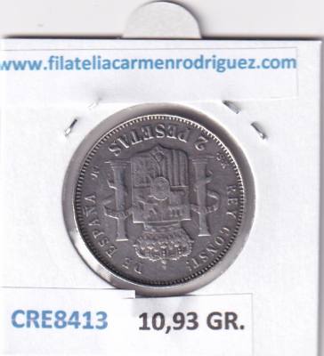 CRE8413 MONEDA ESPAÑA ALFONSO XIII 1891 2 PESETAS FALSA DE EPOCA