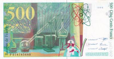 CRBX2671 BILLETE FRANCIA 500 FRANCOS 1994 MBC+ SERIE P