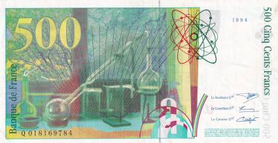 CRBX2672 BILLETE FRANCIA 500 FRANCOS 1994 MBC+ SERIE Q