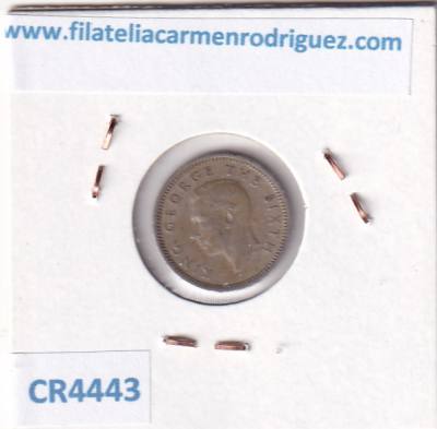 CR4443 MONEDA NUEVA ZELANDA 6 PENIQUES JORGE VI 1959 CU-NI