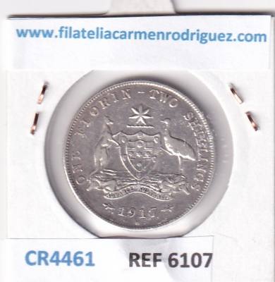 CR4461 MONEDA AUSTRALIA 1 FLORIN JORGE V 1917 11,31 GR PLATA