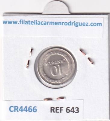 CR4466 MONEDA COLOMBIA 10 CENTAVOS 1950 2,5 GR PLATA