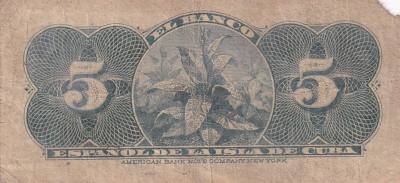 CRBX2682 BILLETE CUBA 5 CENTAVOS 1896 SIN SERIE MC