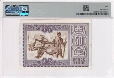 CRPMG053 BILLETE ESPAÑA BILBAO 50 PESETAS 1937 PMG 50
