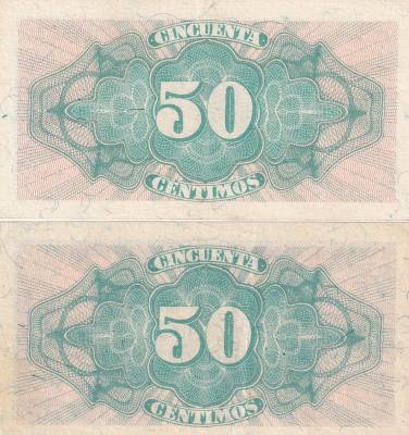 CRBS3246 LOTE 2 BILLETES ESPAÑA 50 CENTIMOS EMISION 1937 SERIE A-B S/C-