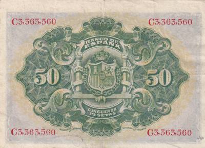 CRBS3262 BILLETE ESPAÑA 50 PESETAS 1906 SERIE C EBC