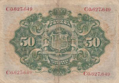 CRBS3263 BILLETE ESPAÑA 50 PESETAS 1906 SERIE C MBC-
