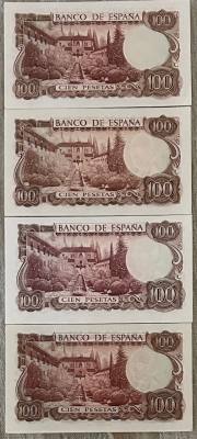 CRBS3280 LOTE 4 BILLETES ESPAÑA 100 PESETAS 1970 DIFERENTES SERIES S/C