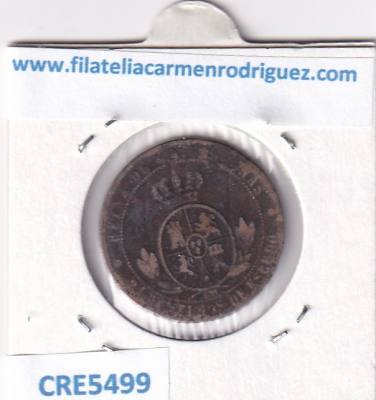 CRE5499 MONEDA ESPAÑA ISABEL II 1868 2 1/2 CENTIMOS MADRID COBRE