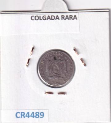 CR4489 MONEDA ECUADOR 1/2 CENTAVO 1848 COLGADA RARA GJM QUITO 1,75 GR