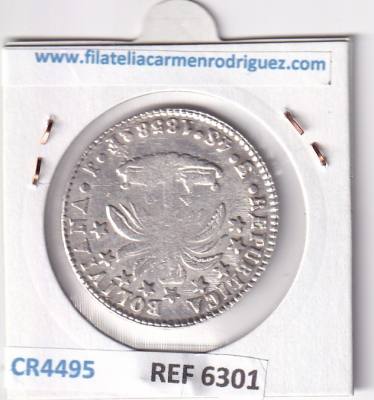 CR4495 MONEDA BOLIVIA 4 SOLES 1858 POTOSI 13,7 GR PLATA