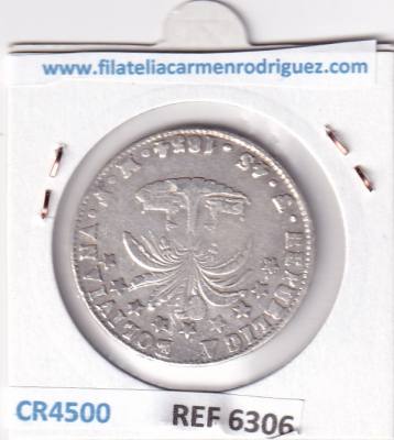 CR4500 MONEDA BOLIVIA 4 SOLES 1854 POTOSI 13,3 GR PLATA