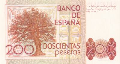 CRBS3304 BILLETE ESPAÑA 200 PESETAS 1980 SERIE ESPECIAL 8D SIN CIRCULAR