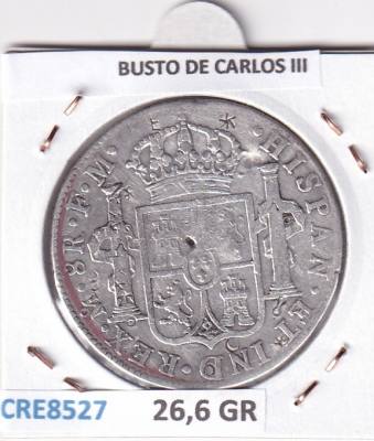 CRE8527 MONEDA ESPAÑA CARLOS IV 8 REALES 1790 MEXICO BUSTO CARLOS III PLATA