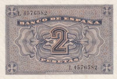 CRBS2188 BILLETE ESPAÑA 2 PESETAS 1938 SERIE L S/C