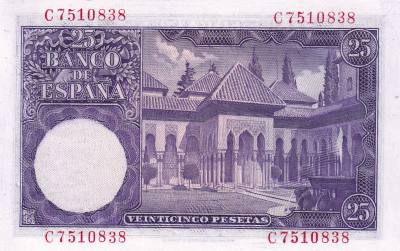 CRBS3016 BILLETE ESPAÑA 25 PESETAS 1954 SERIE C SIN CIRCULAR