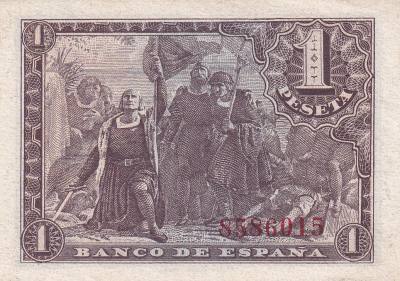 CRBS3312 BILLETE ESPAÑA 1 PESETA 1943 SIN SERIE S/C-