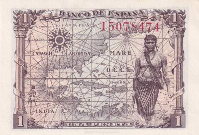 CRBS3313 BILLETE ESPAÑA 1 PESETA 1945 SERIE I S/C