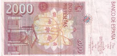 CRBS3325 BILLETE ESPAÑA 2000 PESETAS 1992 SERIE ESPECIAL 9C BC+