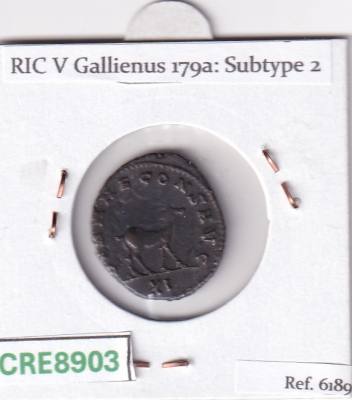 CRE8903 MONEDA ROMANA ANTONINIANO ROMA GALIENO CIERVO 260-268