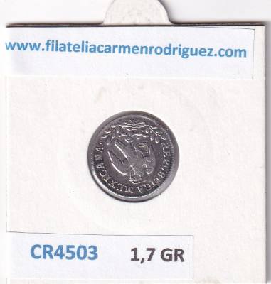 CR4503 MONEDA MEXICO 1/2 REAL 1857 PLATA 