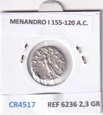 CR4517 MONEDA INDOGRIEGA (BACTRIA) TETRADRACMA MENANDRO I 155-120 A.C.