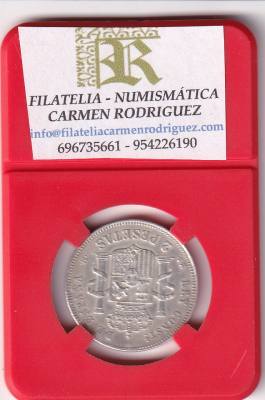 CRCAP174 MONEDA ESPAÑA ALFONSO XII 2 PESETAS 1882 *82 MSM PLATA