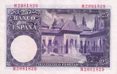 CRBS3328 BILLETE ESPAÑA 25 PESETAS 1954 SERIES M S/C