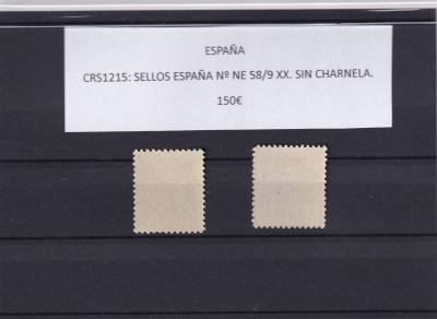 CRS1215 SELLOS ESPAÑA Nº NE 58/9 XX. SIN CHARNELA. 