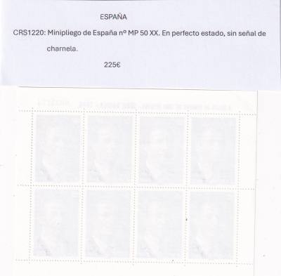 CRS1220 MINIPLIEGO SELLOS ESPAÑA MP50 XX SIN CHARNELA