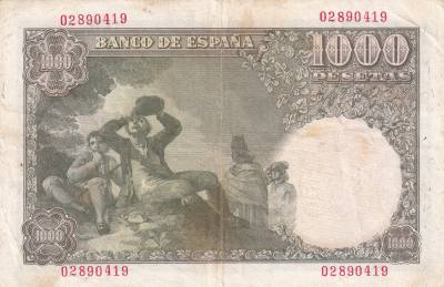 CRBS2002 BILLETE ESPAÑA 1000 PESETAS 1949 SIN SERIE BC