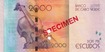 CRBX2744 BILLETE CABO VERDE 2000 ESCUDOS 2014 SPECIMEN SIN CIRCULAR