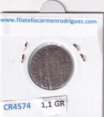 CR4574 MONEDA SUIZA 1 CHELIN 1736 ZURICH VELLON