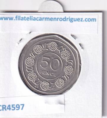 CR4597 MONEDA GIBRALTAR 50 PENIQUES 1988 CUPRONIQUEL