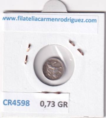 CR4598 MONEDA GUATEMALA 1/4 REAL 1867 PLATA
