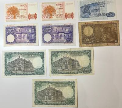 CRBL0625 LOTE 9 BILLETES ESPAÑA DIFERENTES VER FOTO