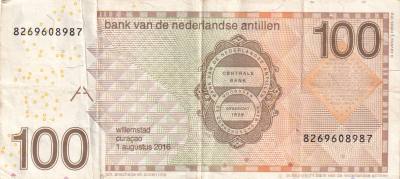 CRBX2583 BILLETE ANTILLAS HOLANDESAS 100 GULDEN 2016 SIN SERIE BC
