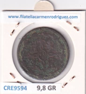 CRE9594 MONEDA ESPAÑA FERNANDO VII 8 MARAVEDIS 1820 JUBIA TIPO 63 COBRE