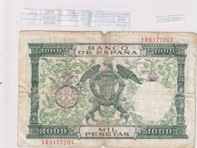 CRBS2053 BILLETE ESPAÑA 1000 PESETAS 1957 SERIE 1R BC