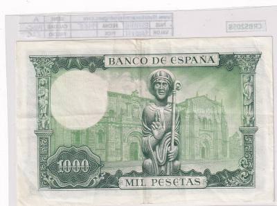 CRBS2058 BILLETE ESPAÑA 1000 PESETAS 1965 SERIE A MBC