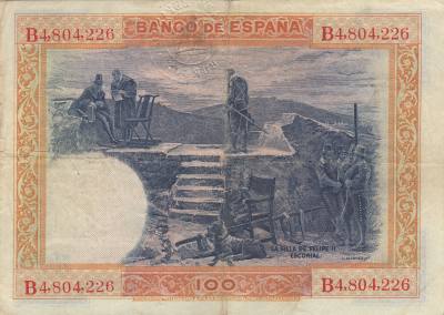 BILLETE ESPAÑA 100 PESETA 1925 CON 1 RESELLO 