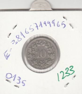 CR1233 MONEDA SUIZA 10 RAPPEN 1897 BC