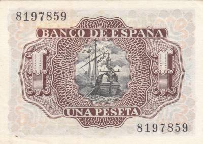CRBS0398 BILLETE ESPAÑA 1 PESETAS 1953 SIN SERIE SC- 