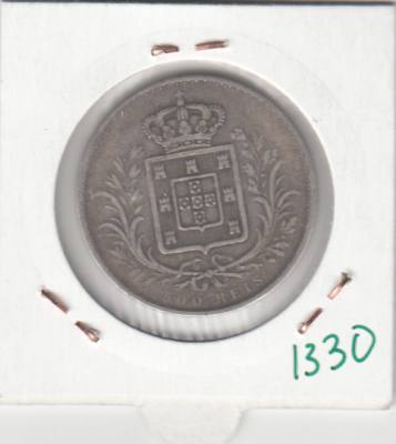 CR1330 MONEDA PORTUGAL 500 REIS 1867 PLATA MBC-